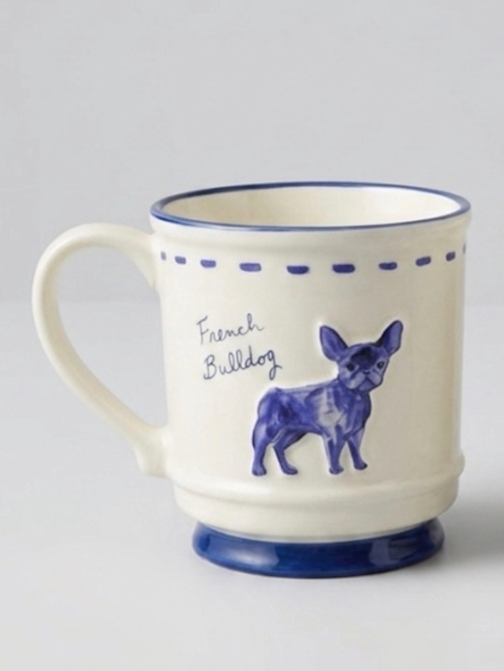 French Bulldog Coffee Tea Ceramic Mug in Blue and Cream Frenchie 💙 - Picture 2 of 2